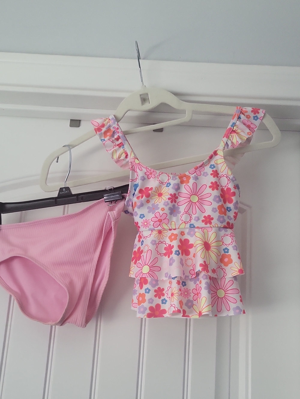 wonder nation Pink Floral Ruffle Tankini Set